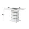 ACME Elizaveta Gray Velvet Faux Crystal Diamonds &White High Gloss Counter Height Table with Pedestal Base Model DN00817