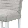 ACME Elizaveta Gray Velvet Faux Crystal Diamonds &White High Gloss Counter Height Chair (Set-2) Model DN00818