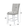 ACME Elizaveta Gray Velvet Faux Crystal Diamonds &White High Gloss Counter Height Chair (Set-2) Model DN00818