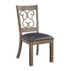 ACME Raphaela Black Synthetic Leather & Weathered Cherry Side Chair (Set-2) Model DN00981