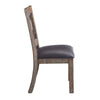 ACME Raphaela Black Synthetic Leather & Weathered Cherry Side Chair (Set-2) Model DN00981