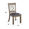 ACME Raphaela Black Synthetic Leather & Weathered Cherry Side Chair (Set-2) Model DN00981