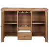 ACME Pascaline Gray Fabric Rustic Brown & Oak Server Model DN01133