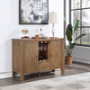 ACME Pascaline Gray Fabric Rustic Brown & Oak Server Model DN01133