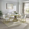 ACME Fallon Engineered Marble & Mirrored Gold Dining Table Model DN01189