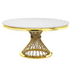 ACME Fallon Engineered Marble & Mirrored Gold Dining Table Model DN01189