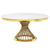 ACME Fallon Engineered Marble & Mirrored Gold Dining Table Model DN01189