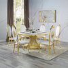 ACME Fallon Engineered Marble & Mirrored Gold Dining Table Model DN01189
