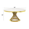 ACME Fallon Engineered Marble & Mirrored Gold Dining Table Model DN01189