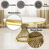 ACME Fallon Engineered Marble & Mirrored Gold Dining Table Model DN01189