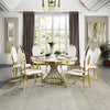 ACME Fallon Engineered Marble & Mirrored Gold Dining Table Model DN01189