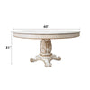 ACME Vendome Antique Pearl Round Dining Table with Pedestal Base Model DN01222