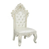 ACME Adara Pearl White Synthetic Leather & Antique White Side Chair (Set-2) Model DN01230
