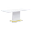 ACME Gaines White High Gloss Dining Table with Pedestal Base Model DN01258