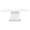 ACME Gaines White High Gloss Dining Table with Pedestal Base Model DN01258