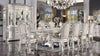 ACME Vendome Antique Pearl Dining Table with Pedestal Base Model DN01346