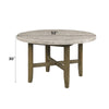 ACME Karsen Natural Marble & Rustic Oak Round Dining Table Model DN01449