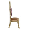 ACME Bernadette Pattern Fabric & Gold Side Chair (Set-2) Model DN01471