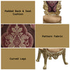 ACME Bernadette Pattern Fabric & Gold Side Chair (Set-2) Model DN01471