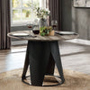 ACME Zudora Antique Oak & Black Round Dining Table Model DN01948