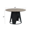 ACME Zudora Antique Oak & Black Round Dining Table Model DN01948