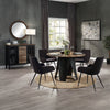 ACME Zudora Antique Oak & Black Round Dining Table Model DN01948