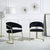 ACME Fallon Black Velvet & Mirrored Gold Side Chair Model DN01954