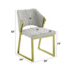 ACME Galdesa Teddy Sherpa & Mirrored Gold Side Chair (Set-2) Model DN02107