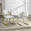 ACME Galdesa Teddy Sherpa & Mirrored Gold Side Chair (Set-2) Model DN02107