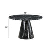 ACME Hollis Engineered Stone & Black Dining Table Model DN02155