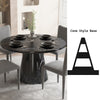 ACME Hollis Engineered Stone & Black Dining Table Model DN02155
