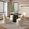 ACME Hollis Engineered Stone & Black Dining Table Model DN02155