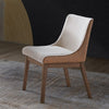 ACME Ginny White Boucle Brown Velvet & Walnut Side Chair (Set-2) Model DN02308