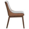 ACME Ginny White Boucle Brown Velvet & Walnut Side Chair (Set-2) Model DN02308