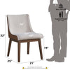 ACME Ginny White Boucle Brown Velvet & Walnut Side Chair (Set-2) Model DN02308