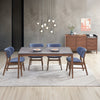 ACME Bevis Engineered Stone & Walnut Dining Table Model DN02312
