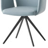 ACME Segismunda Baby Blue Leather & Black Arm Chair with Swivel Model DN02403