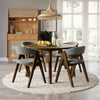 ACME Keiki Gray Fabric & Walnut Side Chair (Set-2) Model DN02916