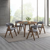 ACME Keiki Gray Fabric & Walnut Side Chair (Set-2) Model DN02916