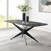 ACME Klaus Crystal Tempered Glass Top & Black Dining Table Model DN03045
