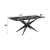 ACME Klaus Crystal Tempered Glass Top & Black Dining Table Model DN03045