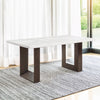 ACME Edwyn White Natural Marble Top & Espresso Dining Table with Natural Marble Top Model DN03195