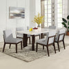 ACME Edwyn White Natural Marble Top & Espresso Dining Table with Natural Marble Top Model DN03195