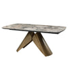 ACME Malika Ceramic Top & Copper Cross Brushed Dining Table Model DN03595
