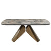 ACME Malika Ceramic Top & Copper Cross Brushed Dining Table Model DN03595