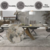 ACME Malika Ceramic Top & Copper Cross Brushed Dining Table Model DN03595