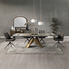 ACME Malika Ceramic Top & Copper Cross Brushed Dining Table Model DN03595