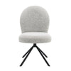ACME Lawton Gray Boucle & Black Side Chair with Swivel (Set-2) Model DN03766