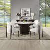 ACME Clayten White Engineering Marble Top & Espresso Round Dining Table with Marble Model DN03950