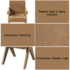 ACME Zoey Chocolate Chenille & Oak Arm Chair (Set-2) Model DN04077